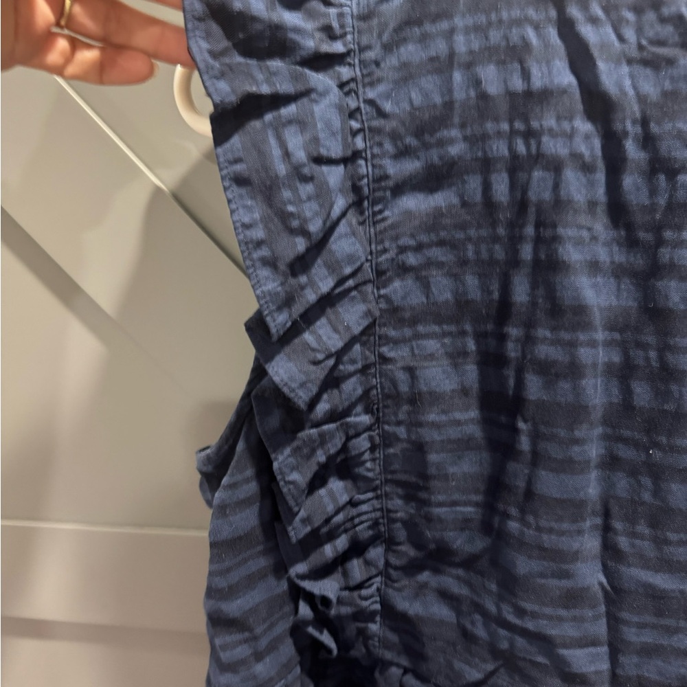 Loft Women's Blue Ruffled Top - Picture 6 of 6